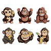 6Pcs Gorilla Diamond Painting Fridge Magnet Diamond Art Magnets Decals Kit