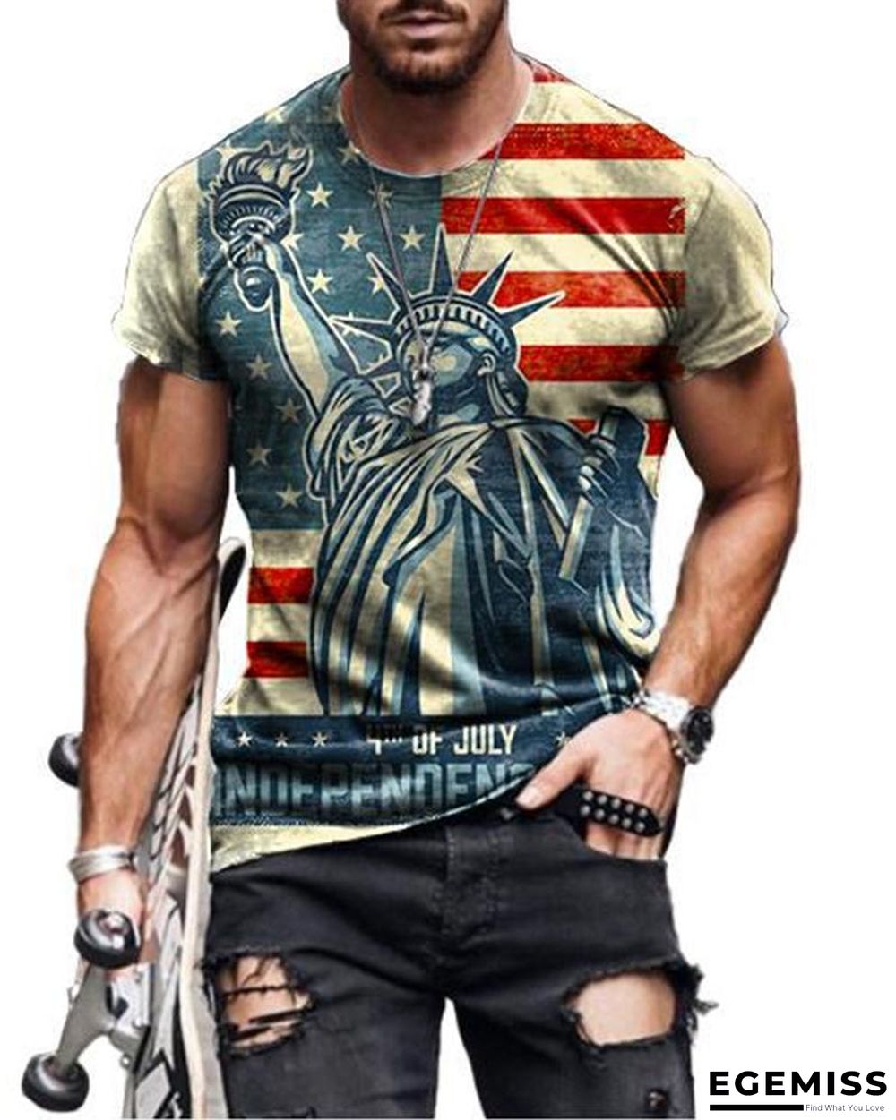 3D Printed T-shirt Short Sleeve New Trend Casual Men's Wear | EGEMISS