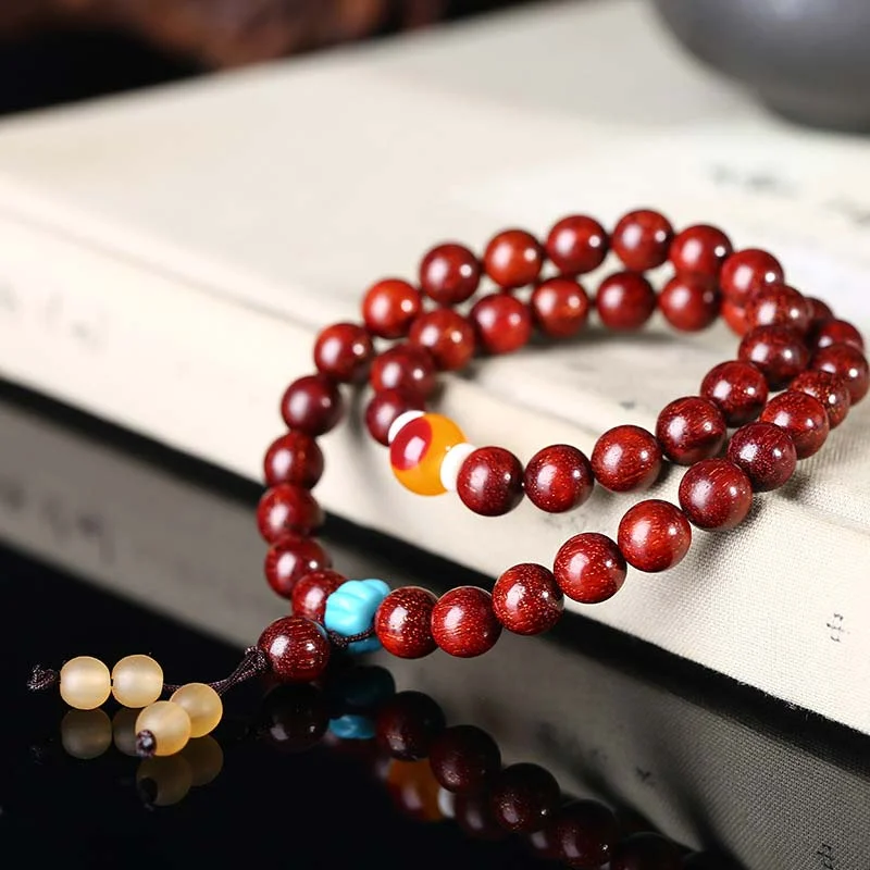 Tibetan Small Leaf Red Sandalwood Protection Bracelet