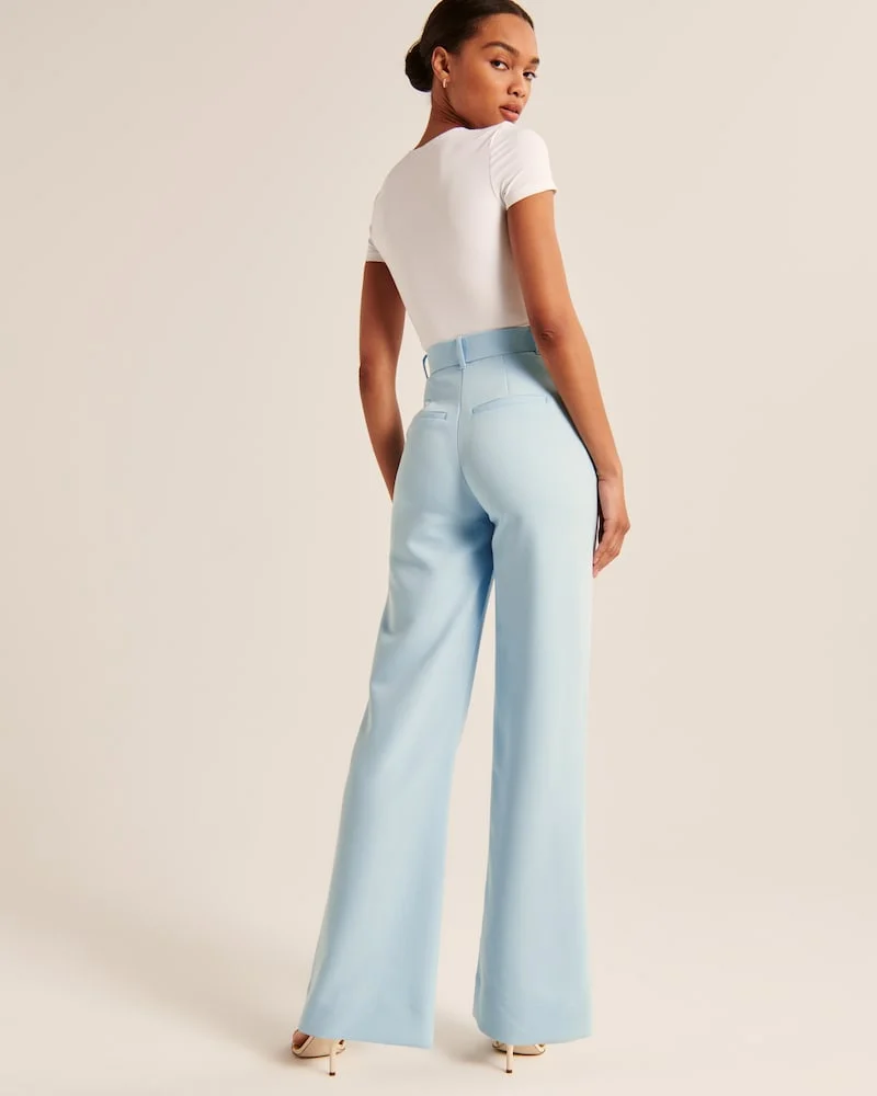 Summer 2023 Icy Tailored Crepe Wide-Leg Pants