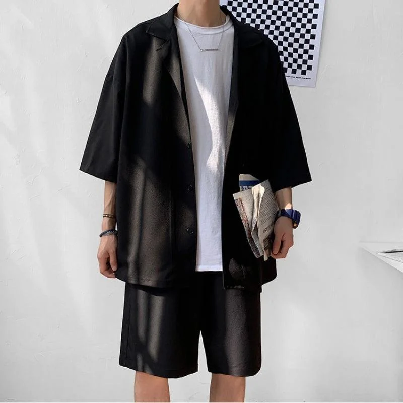 Brownm Boy Shirt and Shorts Two Piece Set
