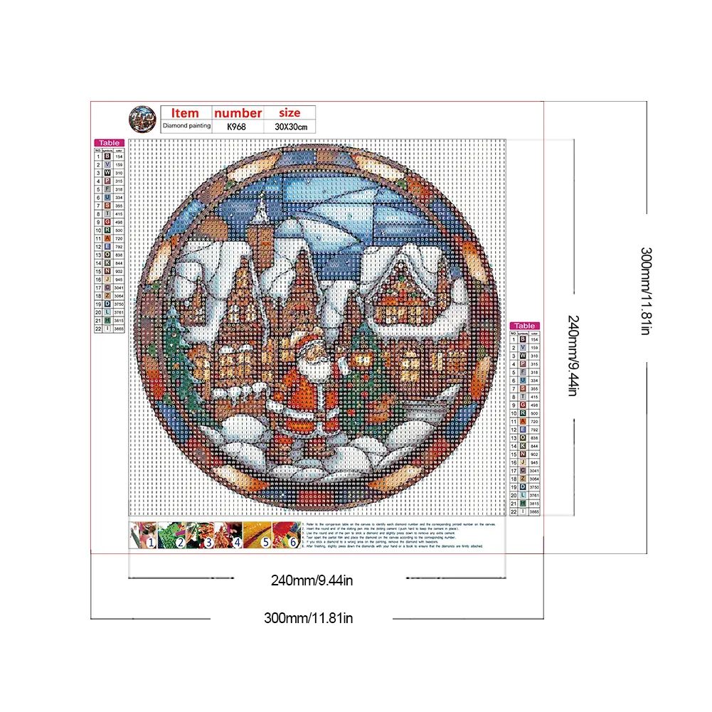 Full Round Diamond Painting 30*30cm - Snow House