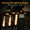 iFunyLED 2PCS Flowing LED Motorcycle Turn Signal Daytime Running Lights, Aluminum Alloy 12V Super Bright Motorbike Front Rear Blinkers Fit for Harley Honda KTM Kawasaki Suzuki Yamaha - White & Amber