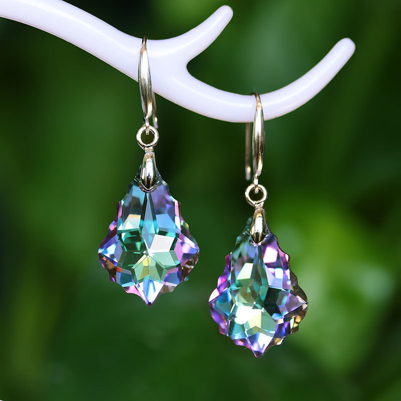 Fashion Blue Colorful Crystal Earrings 2024 - Flycurvy 