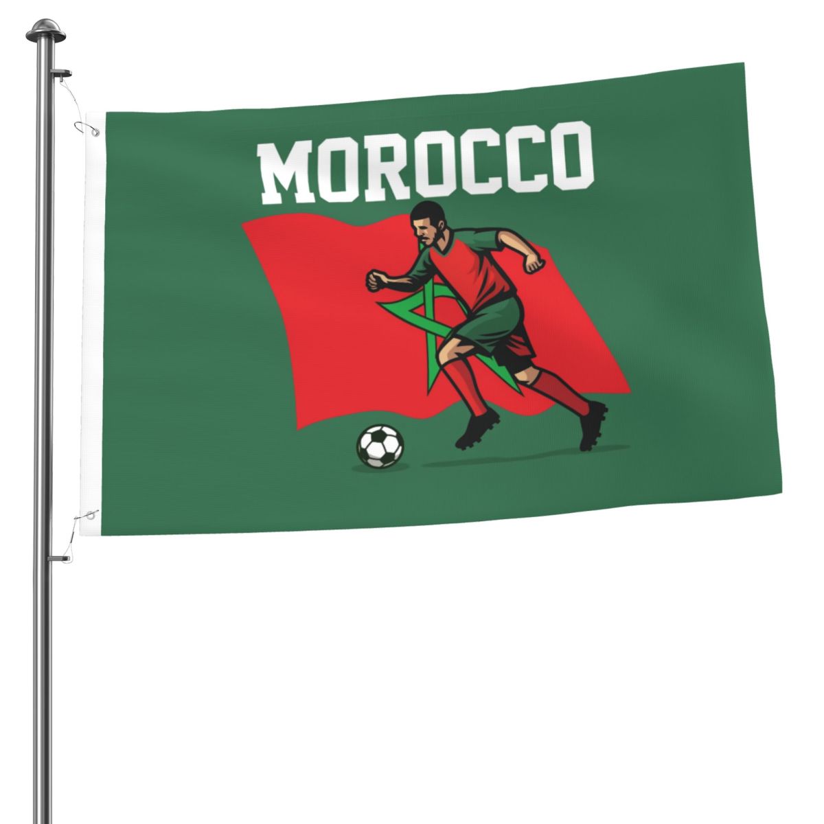 Morocco Soccer Player 2x3FT Flag