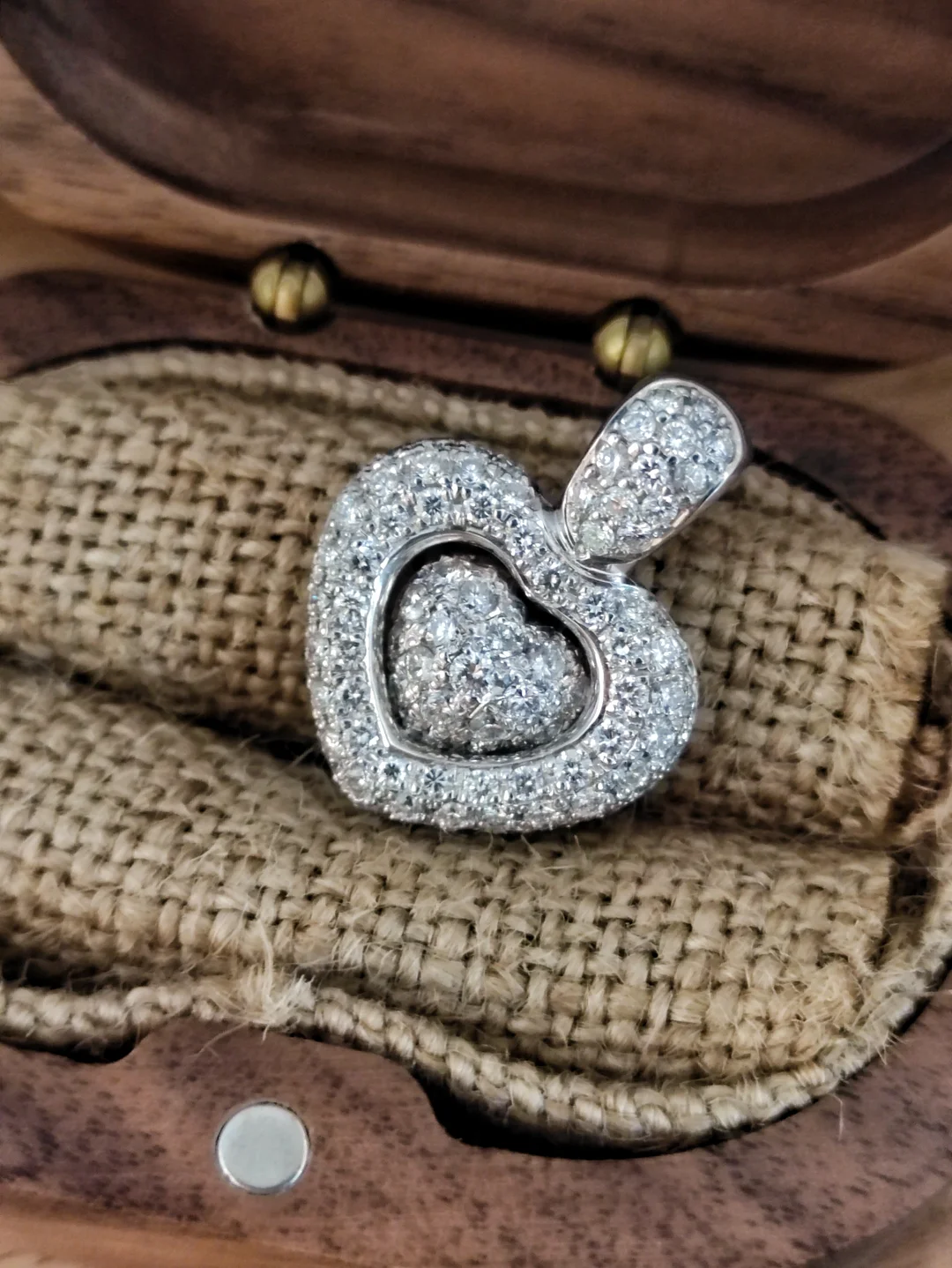 S376 钻石心形可拆卸铂金吊坠PT900，钻石2.00ct，9.6g 【一款三戴，款式独特巧思，低于金石成本价格，花1件的价格得到3款，香】