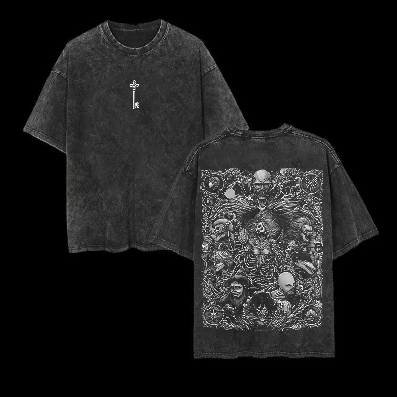 Attack on Titan Oversize Washed T-Shirt