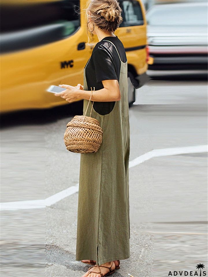 Women&rsquo;s Loose Fit Wide Leg Jumpsuit Dungarees