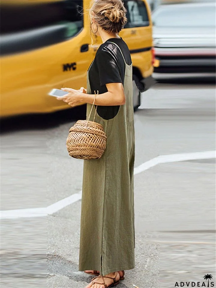 Women&rsquo;s Loose Fit Wide Leg Jumpsuit Dungarees