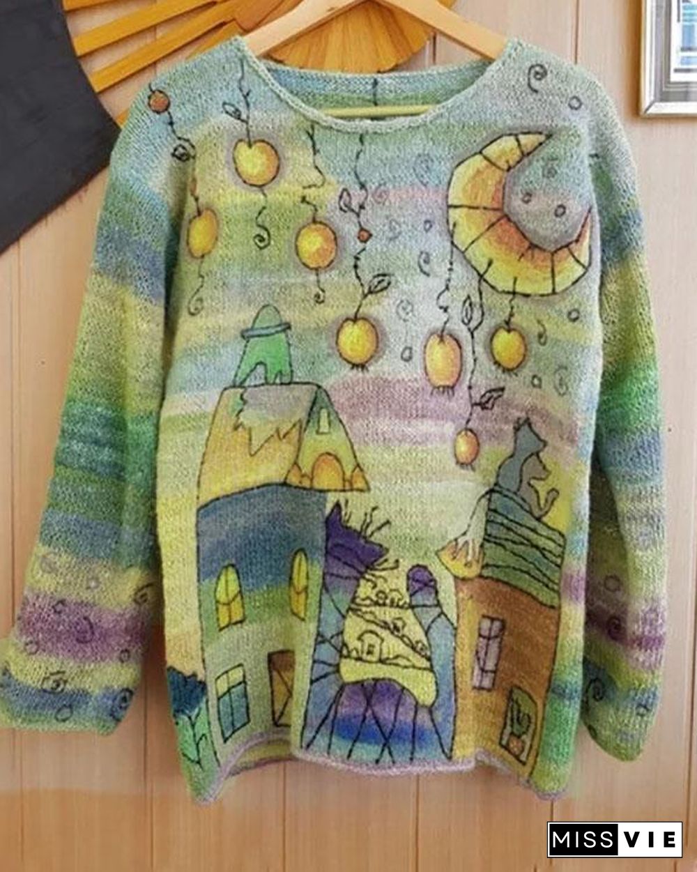 Plus Size Casual Crew Neck Long Sleeve Sweater