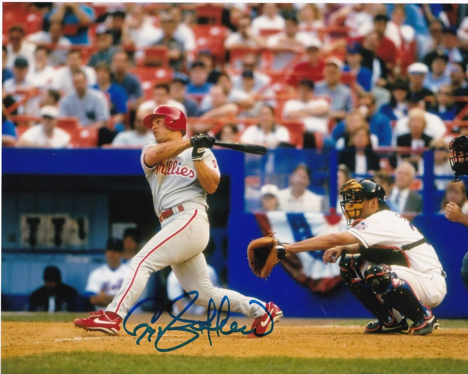 GREGG JEFFERIES PHILADELPHIA PHILLIES ACTION SIGNED 8x10