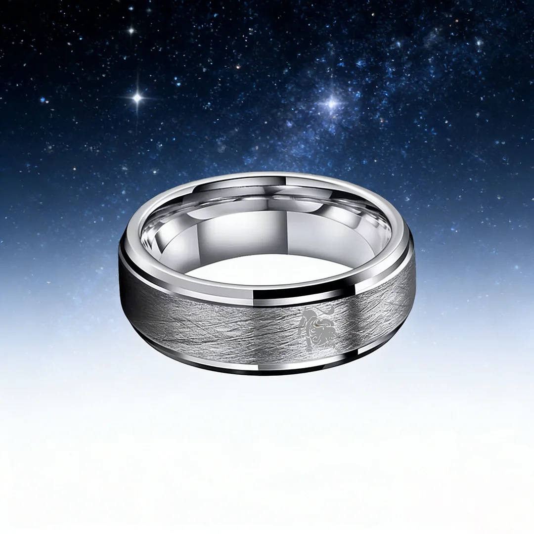 Womens Or Mens Leo Tungsten Carbide Wedding Rings Sliver Laser Pattern Step Edge Couples Bands 4MM 6MM 8MM