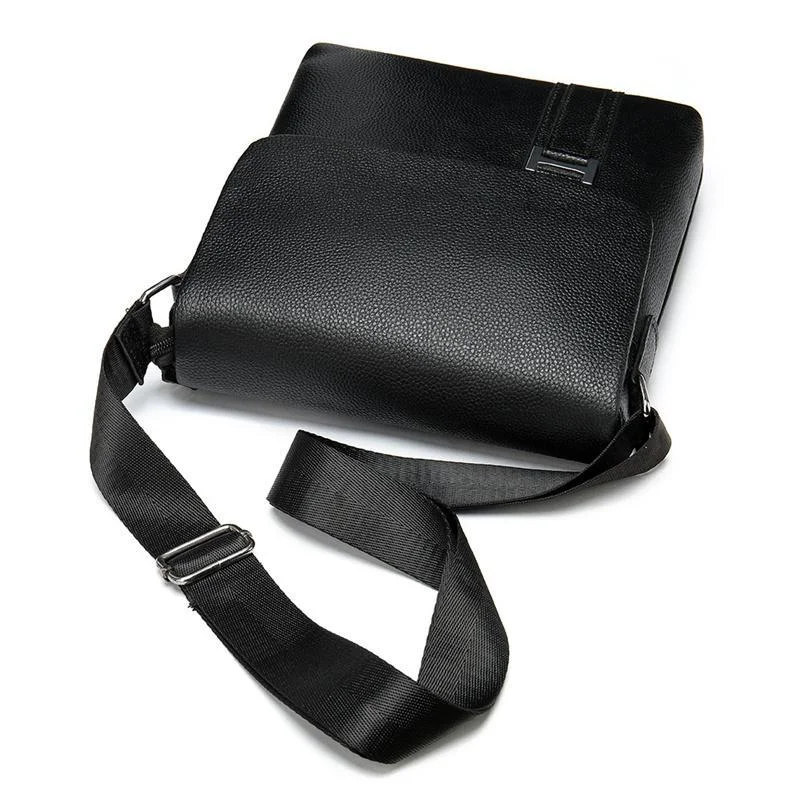 Men's Leather Shoulder Bag Business Casual Flip Type Crossbody Bag