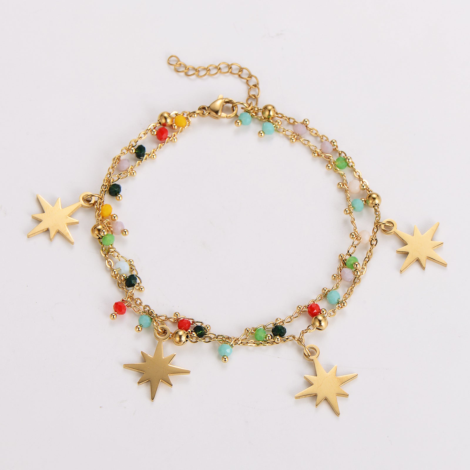 Refreshing Women Octagram Geometric Stainless Steel Electroplating Bracelets