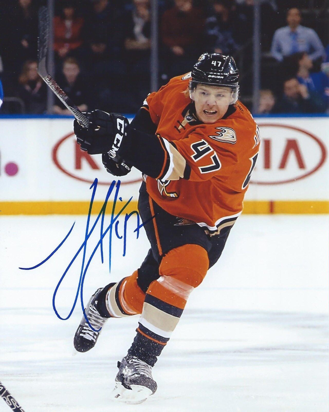 Hampus Lindholm Signed 8x10 Photo Poster painting Anaheim Ducks Autographed COA B