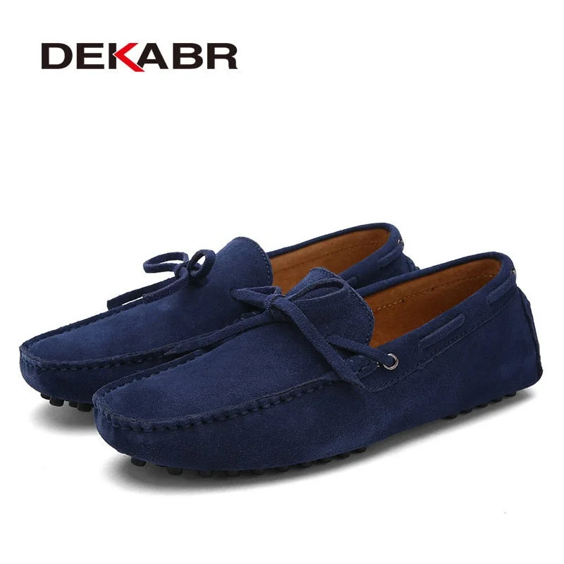 DEKABR Brand Big Size Cow Suede Leather Men Flats 2021 New Men Casual Shoes High Quality Men Loafers Moccasin Driving Shoes