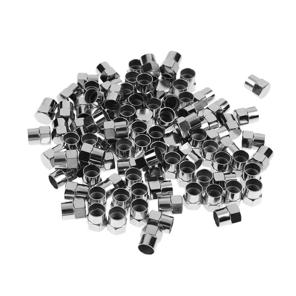 

100pcs Chrome Plated Plastic Wheel Tire Valve Stem Caps for Schrader Valves, 501 Original