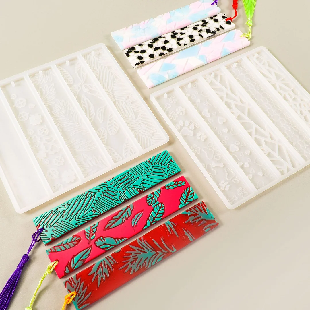 2Pcs Rectangle Resin Bookmark Molds