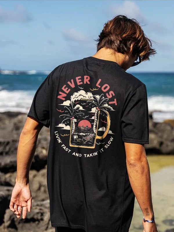 Never Lost Printed Men's T-shirt