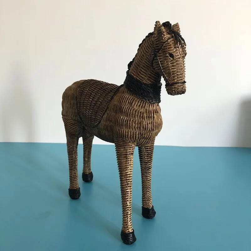 nigikala Resin Statue Rattan Weaving Pattern Simulation Animal Modern ...