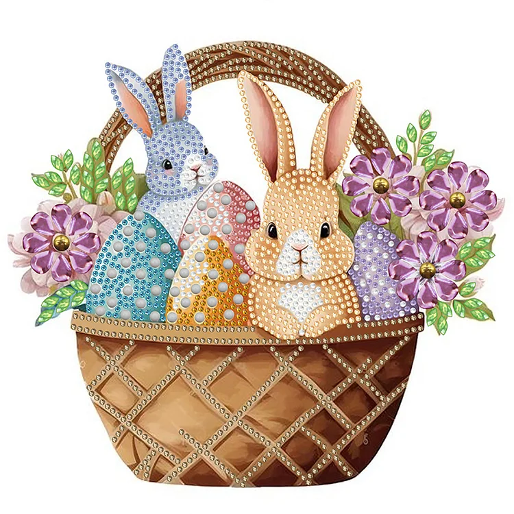 Basket Bouquet With Easter Eggs 30*30CM (Canvas) Special Drill Diamond Painting gbfke