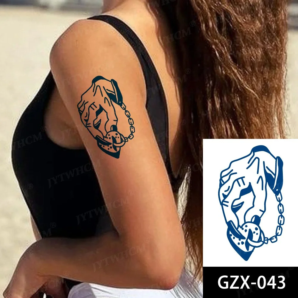 Sdrawing Stickers Semi-permanent Plant Lasting Tattoo Blue Henna Lace Flower Arm Non-reflective Herbal Juice Tattoo Waterproof