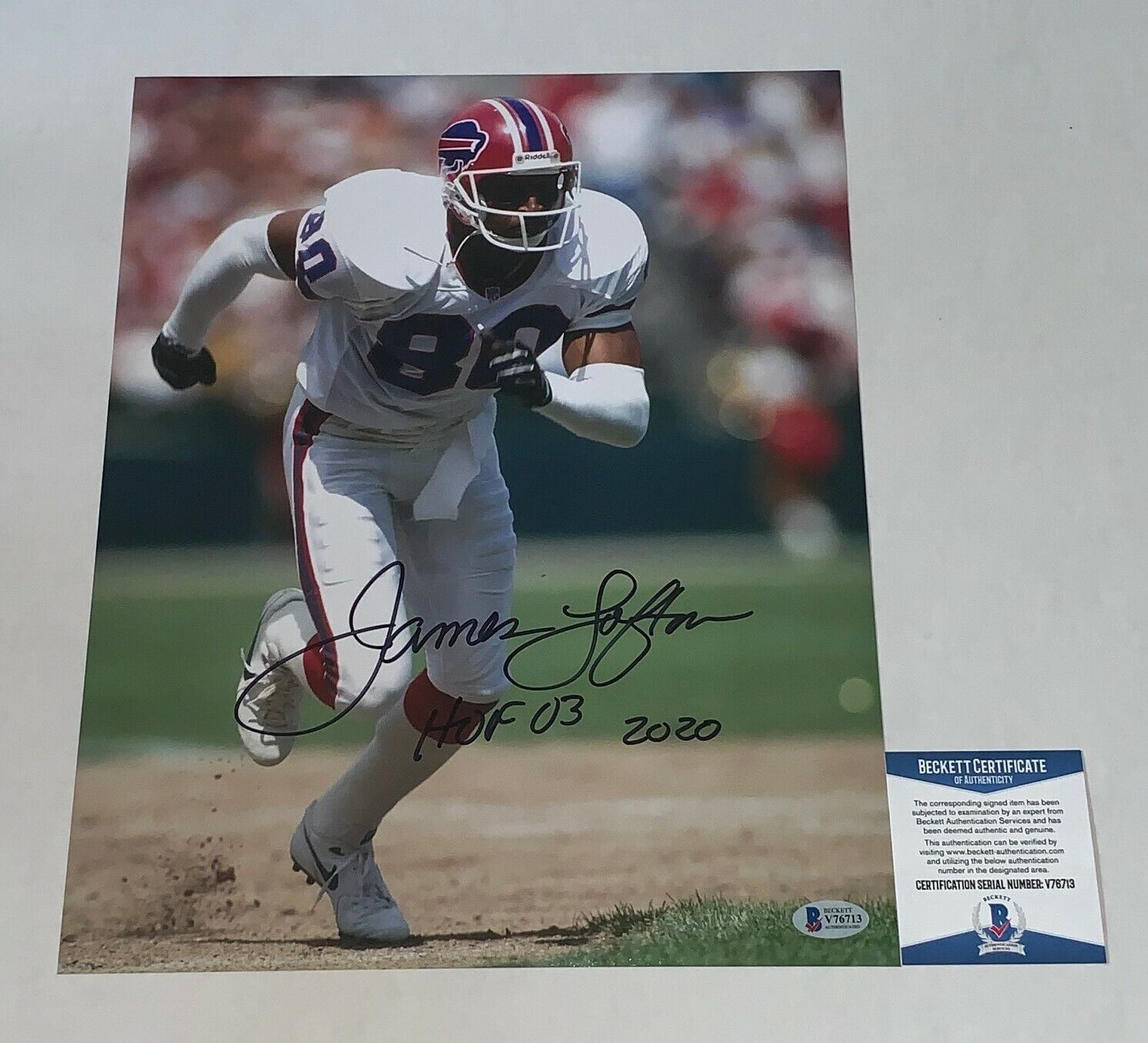 James Lofton signed Buffalo Bills 11x14 Photo Poster painting W/ HOF Inscription BAS Beckett