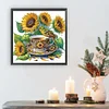 Sonnenblumen-Teetasse - speziell geformte Diamantmalerei - 30*30cm