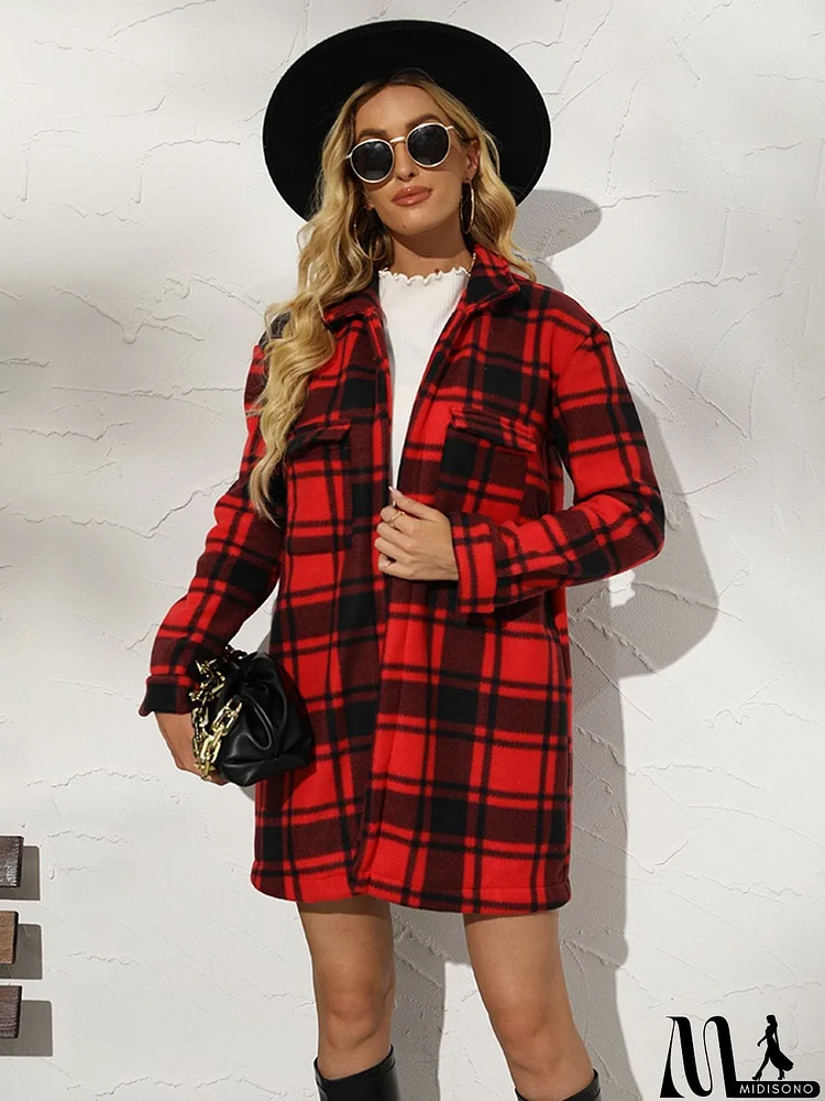 Plaid Collared Longline Coat