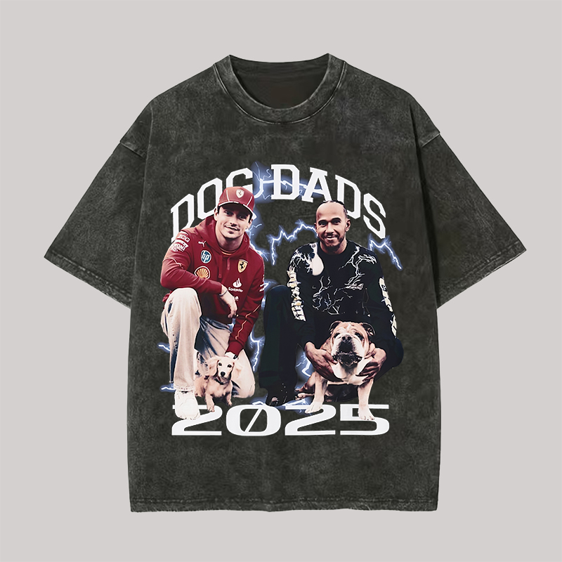 Ferrari 2025 Dog Dads Printed Oversize Washed T-Shirt