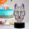 DIY Diamond Painting 7 Color Night Light Lamp Home Decoration Ornament Gift Kit(Wolf)