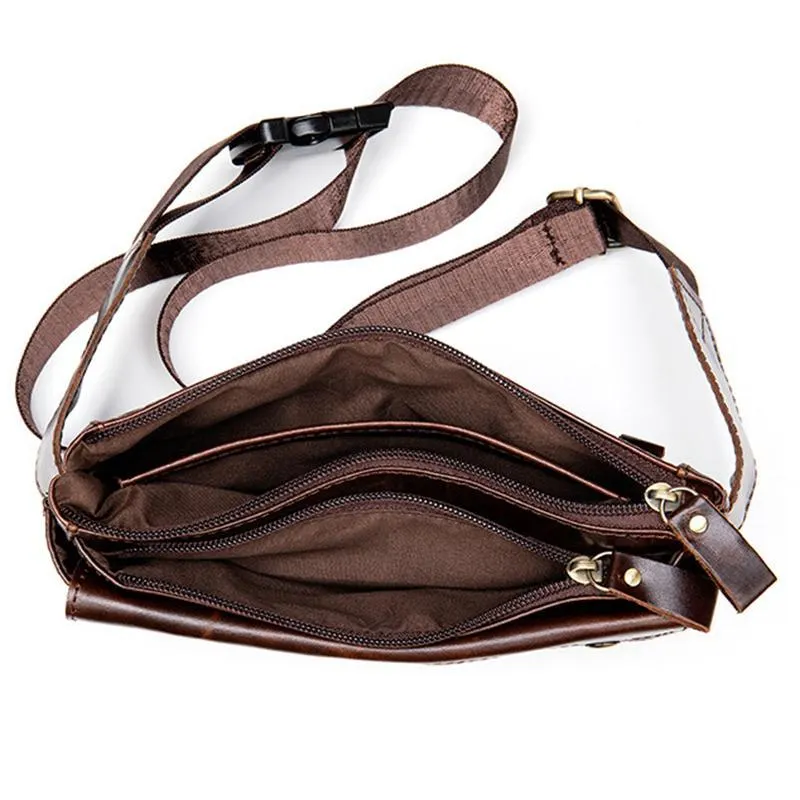 Casual Retro Waist Bag Outdoor Genuine Leather Crossbody Bag