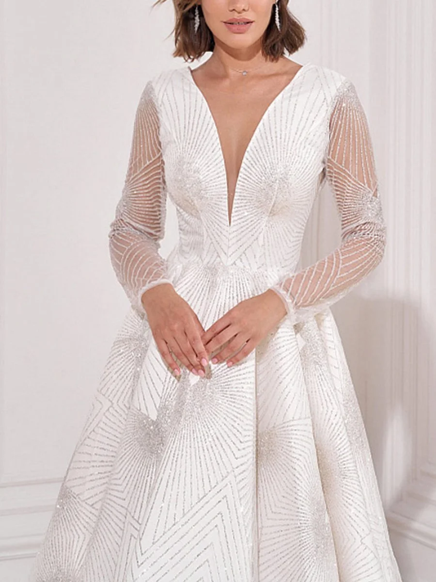 V-neck High Party Evening Dress