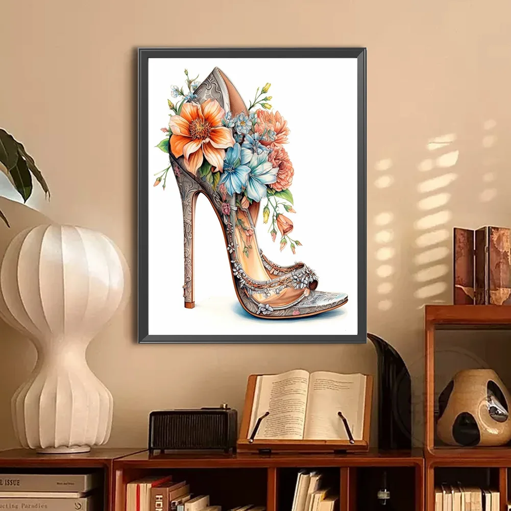 Diamond Painting - Full Round Drill - Flower High Heels(Canvas|30*40cm)