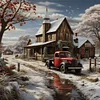 Snow House-11CT Stamped Cross Stitch 40*40cm