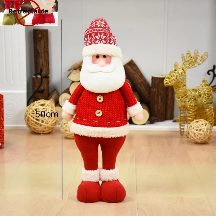 Big Size Christmas Dolls Retractable Santa Claus Snowman Elk Toys Xmas Figurines Christmas Gift for Kid Red Xmas Tree Ornament 1118