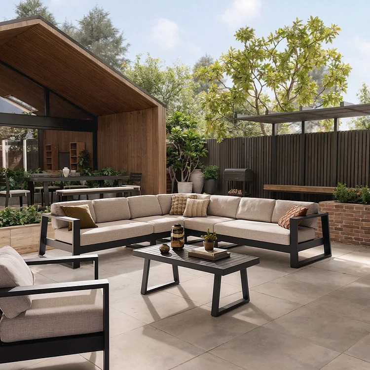 Rio Outdoor Extended L-Shape Sectional Sofa