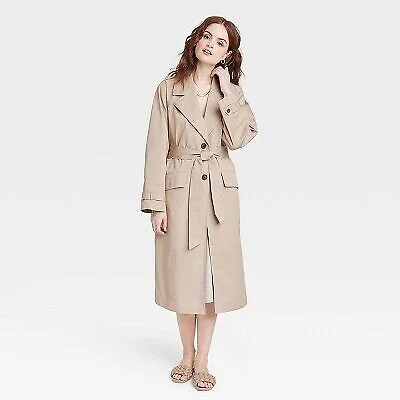 Women's Statement Trench Coat - A New Day Tan XS