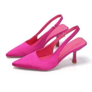 Uveng Uveng Spring And Summer New Pointed Thin Heel High Heel Shoes After Empty Head Sandals Fairy Wind With Skirt High Heels