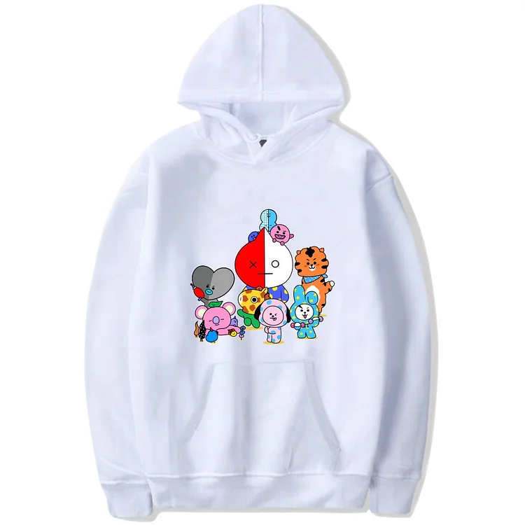 Bt21 hot sale character hoodie