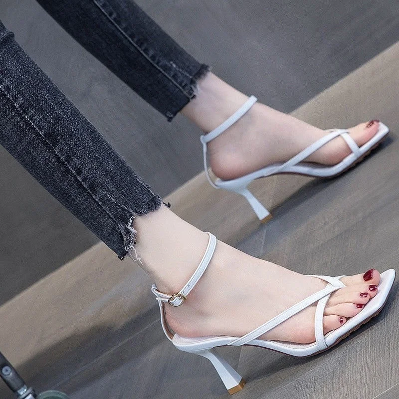  2022 Women Shoe 7cm High-Heeled Luxury Sandals Designer Slipper Fashion Toe Summer Pumps