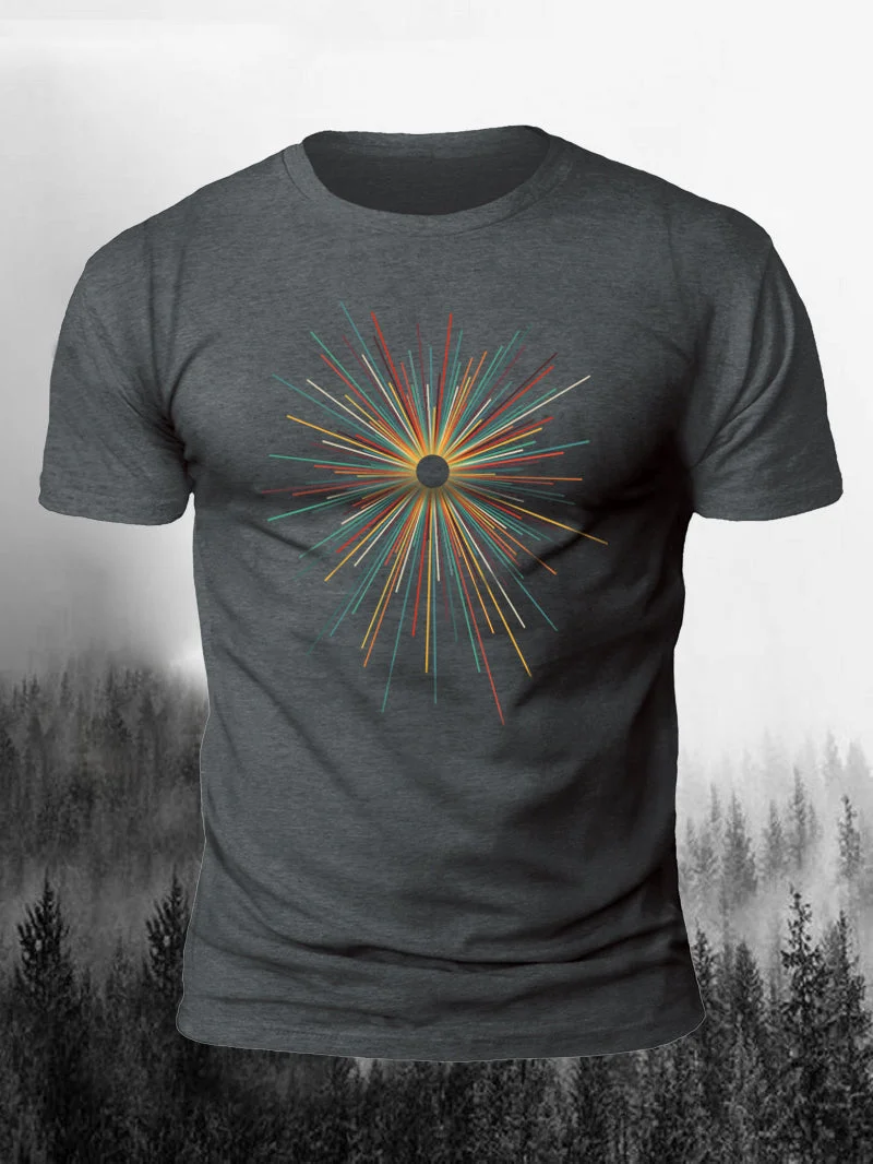 Men's Retro Geometric Big Bang Short-Sleeved Shirt in  mildstyles