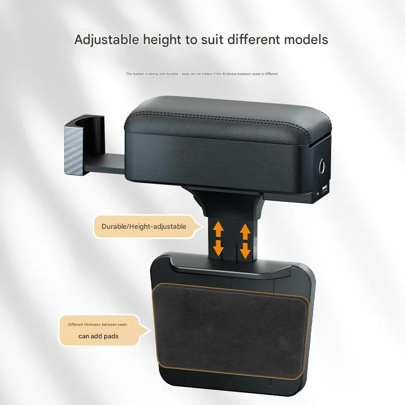 Car front seat auxiliary driving armrest-charging privacy storage style