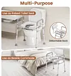 Bedside Commode Chair with Padded Seat and Backrest, Aluminum Dual-Crossbar, Height Adjustable, Portable Toilet for Seniors and Adults, Potty Bucket and Splash Guard, 350 lbs Weight Capacity