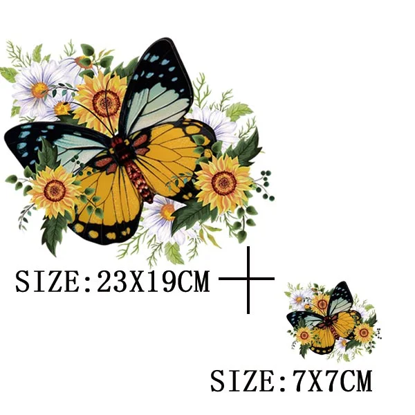Beautiful Butterfly Thermal Sticker On T-shirt DIY Washable Iron On Hoodies Funny Design On Clothes Patches Appliqued Decoration