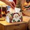 Warm Santa DIY Pearl Diamond Painting PU Cover Tissue Holder Kit Pearl Art Painting Decoration for Home & Gifts