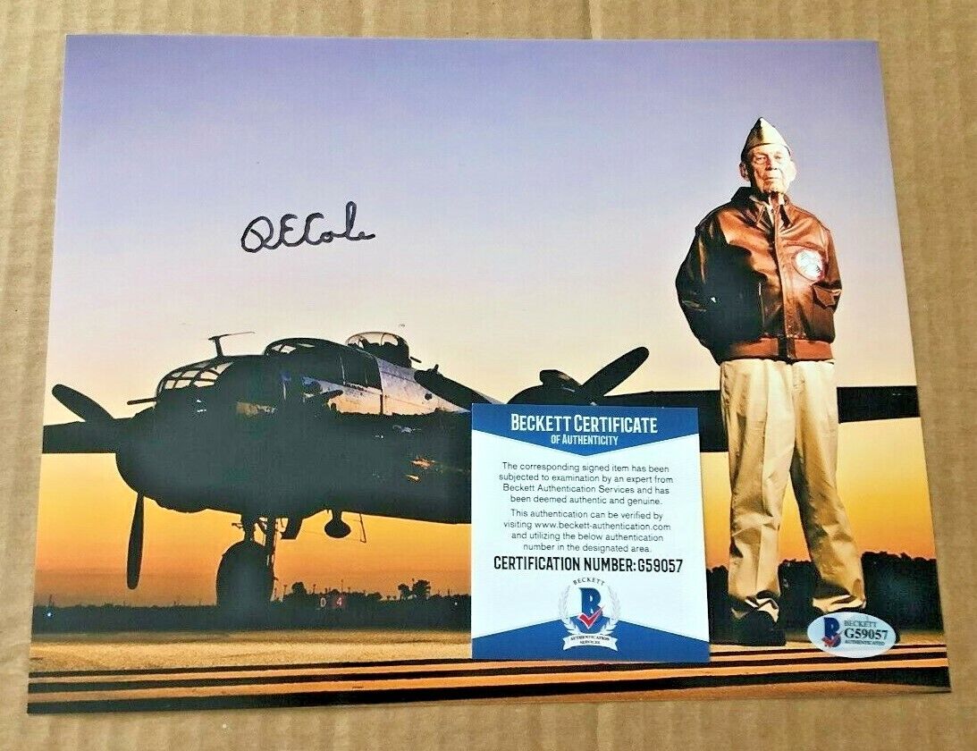 RICHARD E. COLE SIGNED 8X10 Photo Poster painting WWII DOOLITTLE RAID BECKETT CERTIFIED #2