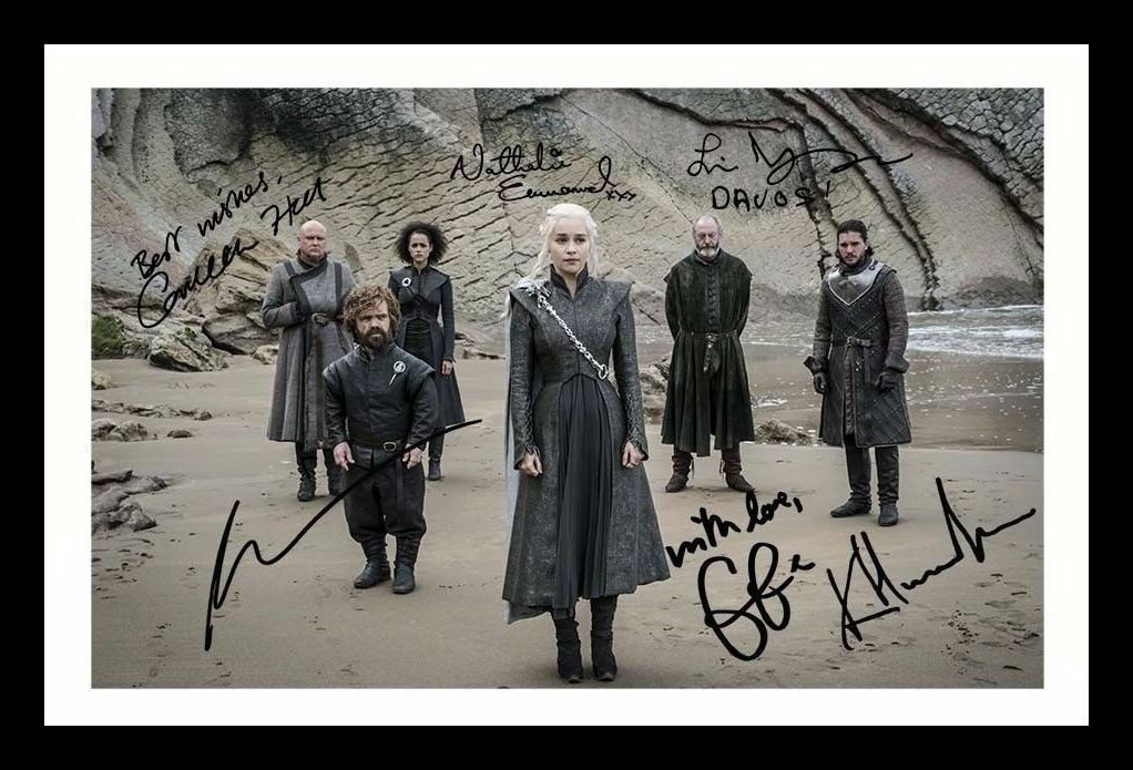 Game Of Thrones Cast Of 6 Autograph Signed & Framed Photo Poster painting