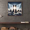 Angel Twin Towers Full DIY 5D Round Drill Diamond peintures d&rsquo;arts plastiques pour adultes/d&eacute;butants id&eacute;e cadeau d&eacute;coration murale de diamant en cristal de strass 15,75x15,75 in
