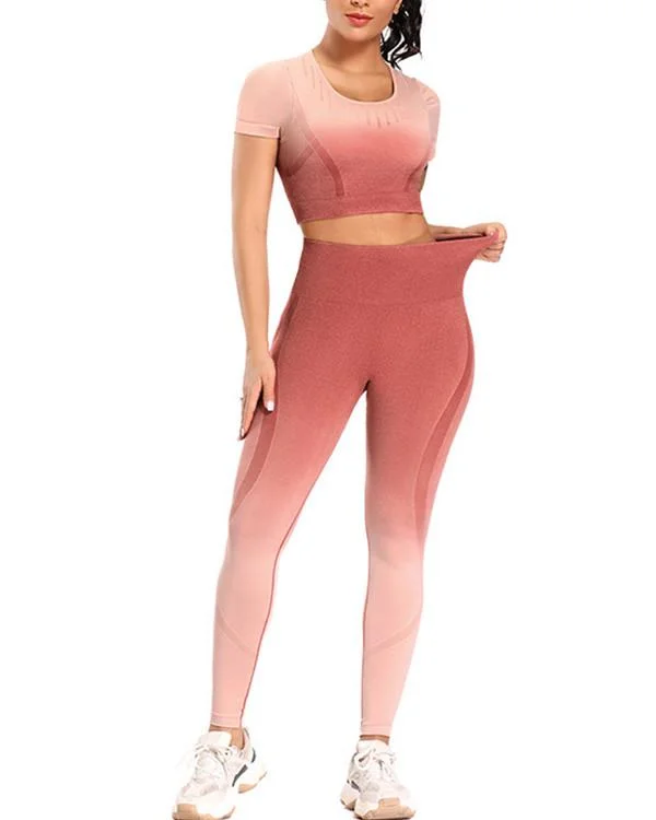 Super Breathable Seamless T-Shirt & Leggings Sets